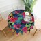 Mexico Round Tablecloth 60 Inch Washable Reusable Decoration Table Cover for Kitchen Party (Leaf)